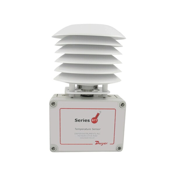 Dwyer Instruments Outside Air Temperature Transmitter with 4 to 20 mA Output with solar radiation shield BTT-R25-1 - main